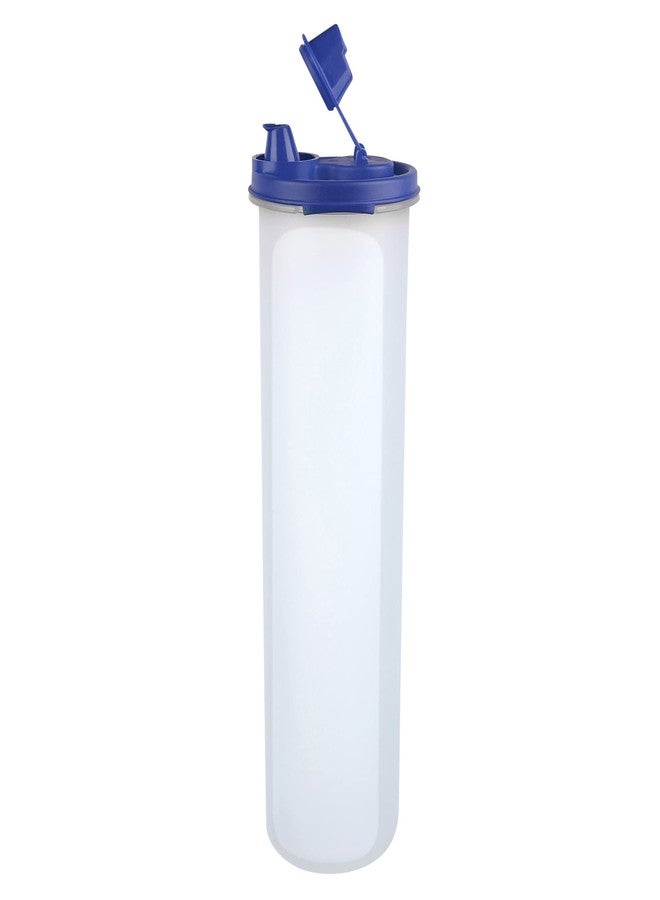 Cutting EDGE Smart Oil Dispenser Storage 1.1 Litre Air-Tight & Leak Resistant Plastic Round Modular Container for Vinegar Water BPA Free, Refrigerator Safe, Dark Blue - Image 3